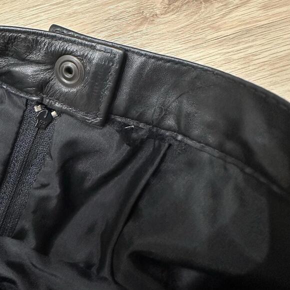 Black Leather Mini Skirt 3/4 100% Lined Snap Zip Genuine Leather Biker Goth - Picture 11 of 15